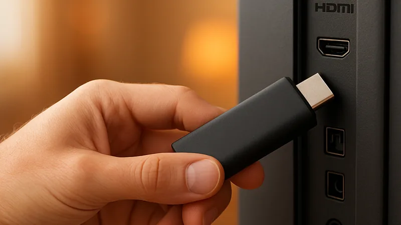 IPTV no Fire TV Stick: dispositivo conectado na entrada HDMI da TV